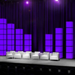 Stage Set Concept 2 – Tiered Modular Scenic Backdrop with 44 Cubes for DFW Events