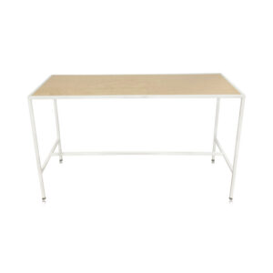 Bali White Communal Bar Table (Maple Top) rental Dallas